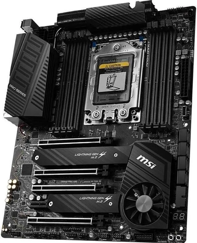 Alt view image 2 of 4 - MSI TRX40 PRO 10G AMD TRX40 Socket sTRX4 DDR4 256GB ATX Motherboard