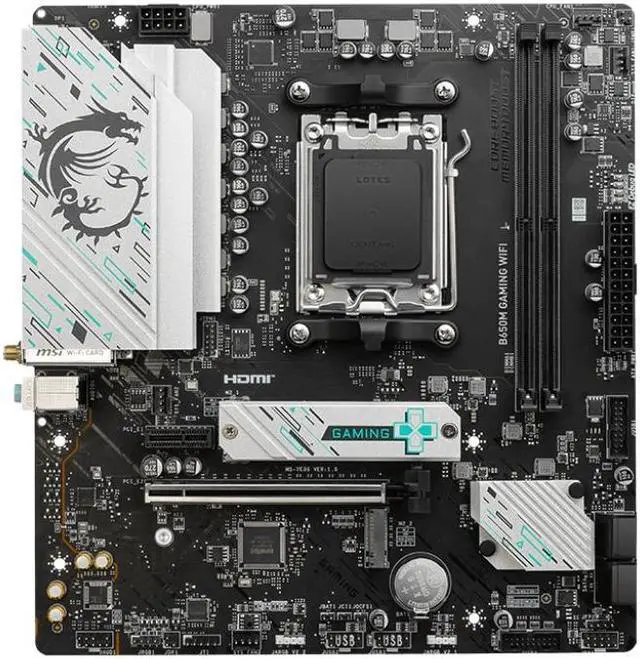 Main image of MSI B650M GAMING WIFI AMD B650 Socket AM5 DDR5 128GB Micro ATX Motherboard