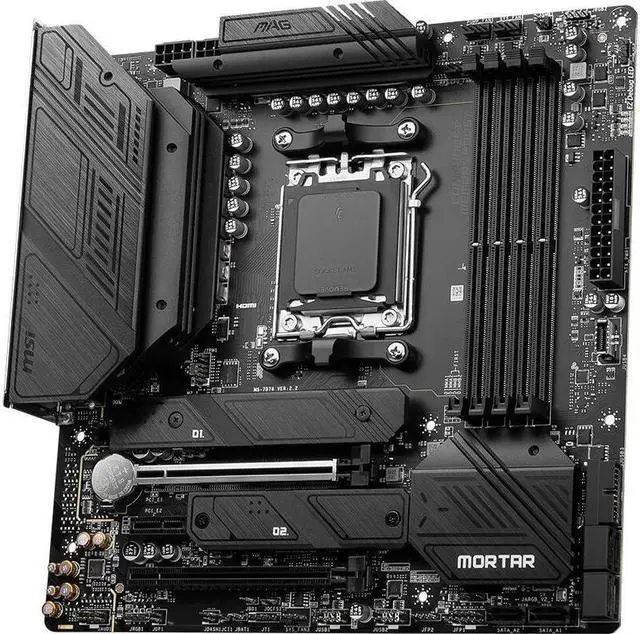 Alt view image 2 of 4 - MSI MAG B650M MORTAR WIFI AMD B650 Socket AM5 DDR5 256GB Micro ATX Motherboard