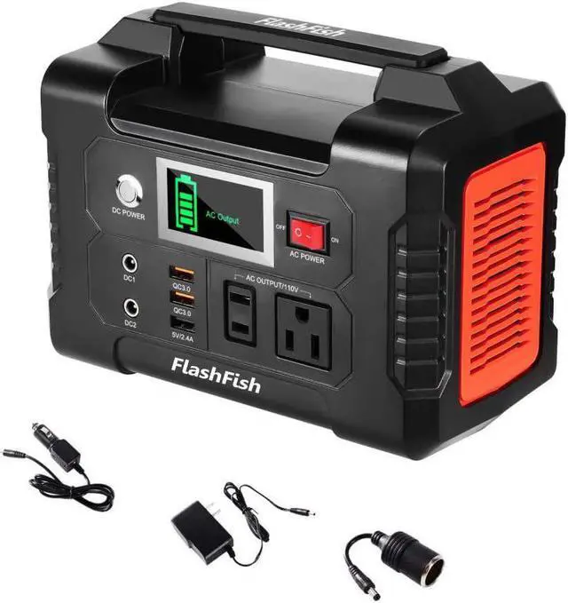 Main image of 200W Portable Power Station, FlashFish 40800mAh Solar Generator with 110V AC Outlet/2 DC Ports/3 USB Ports, Backup Battery Pack Power Supply for CPAP Outdoor Advanture Load Trip Camping Emergency