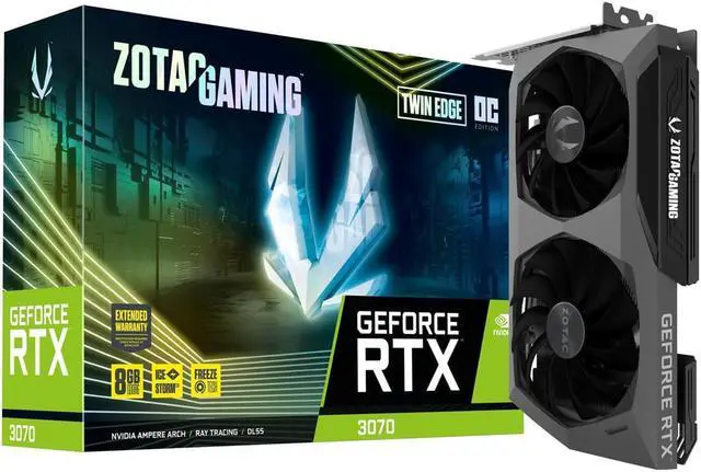 Alt view image 2 of 5 - ZOTAC GAMING GeForce RTX 3070 Twin Edge OC LHR 8GB GDDR6 256-bit 14 Gbps PCIE 4.0 Gaming Graphics Card, IceStorm 2.0 Advanced Cooling, White LED Logo Lighting, ZT-A30700H-10PLHR