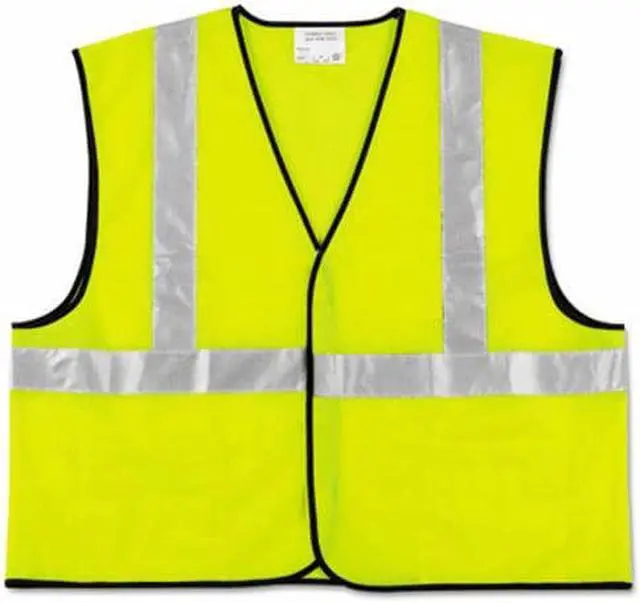 Alt view image 4 of 4 - Crews VCL2SLXL Class 2 Safety Vest, Fluorescent Lime w/Silver Stripe, Polyester, XL