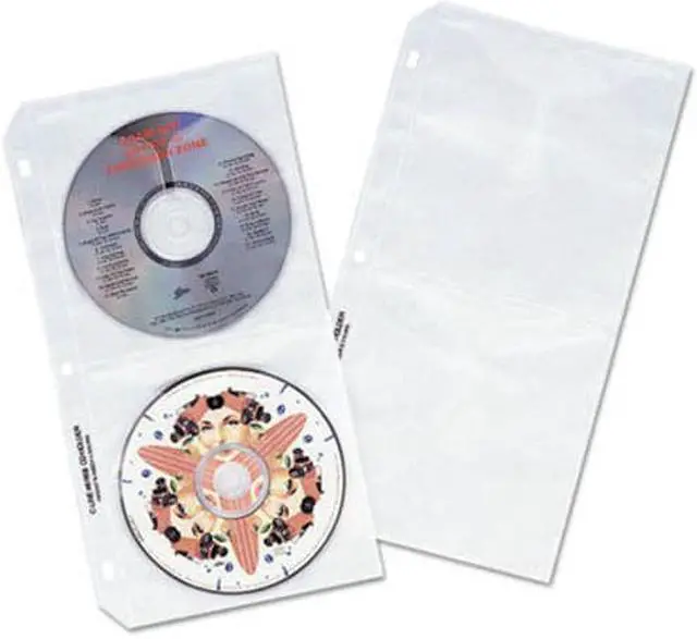 Alt view image 8 of 11 - Deluxe CD Ring Binder Storage Pages Standard Stores 4 CDs 10/PK