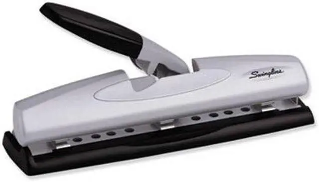 Alt view image 2 of 7 - Swingline Paper Punch, 3-Hole, 12 Sheet Black/Silver  Metal  A7074026E