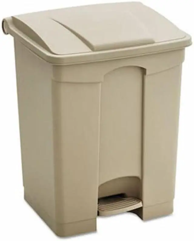 Alt view image 6 of 8 - Large Capacity Plastic Step-On Receptacle, 23Gal, Tan
