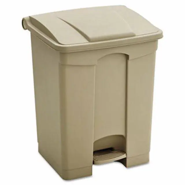 Alt view image 15 of 16 - Large Capacity Plastic Step-On Receptacle, 17gal, Tan
