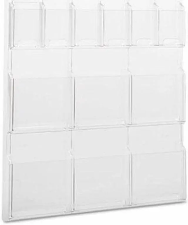 Alt view image 12 of 20 - Safco Reveal Clear Literature Displays 12 Compartments 30w x 2d x 34-3/4h Clear