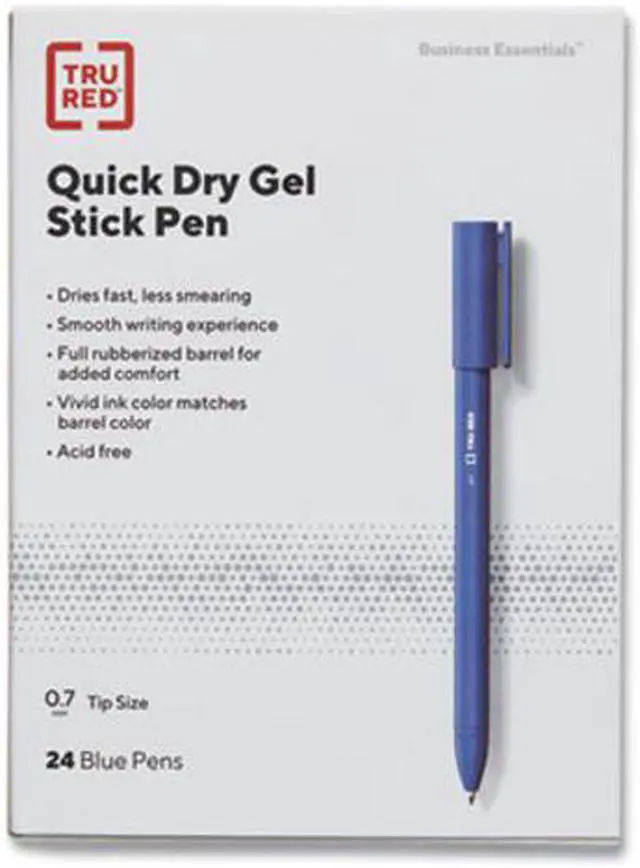 Alt view image 5 of 8 - TRU RED Quick Dry Gel Pens Med Point 0.7mm Blue 24/Pack TR54485