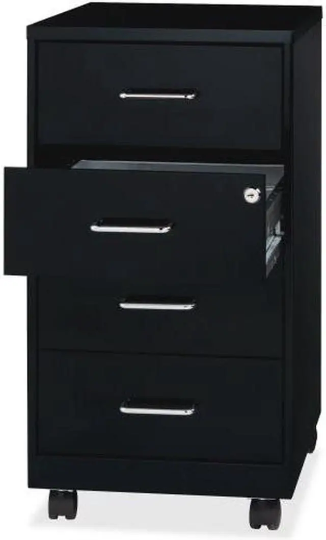 Alt view image 2 of 5 - Lorell 4-Drawer Organizer 14-1/4"x18"x26-1/2" Black 25976