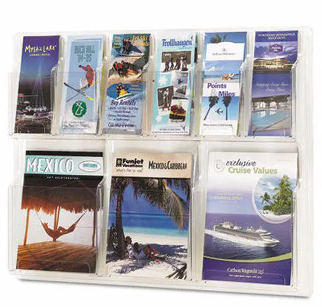 Alt view image 12 of 14 - Safco Reveal Clear Literature Displays Nine Compartments 30w x 2d x 22-1/2h