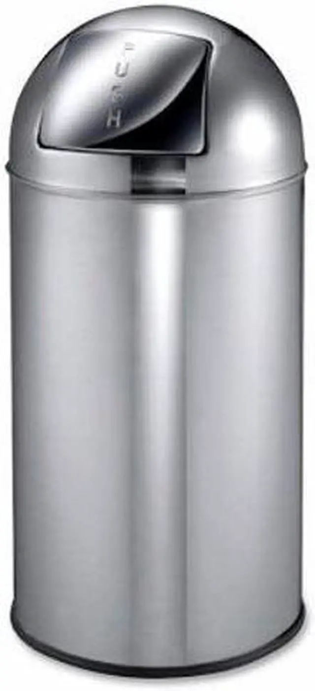 Alt view image 8 of 8 - Genuine Joe Classic Round Top Receptacle Stainless Steel