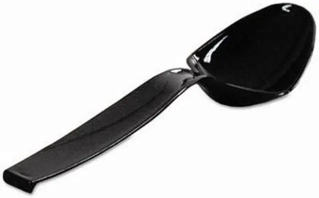 Alt view image 4 of 5 - WNA WNA A7SPBL Serving Plastic Spoon 9", Black, Pk144