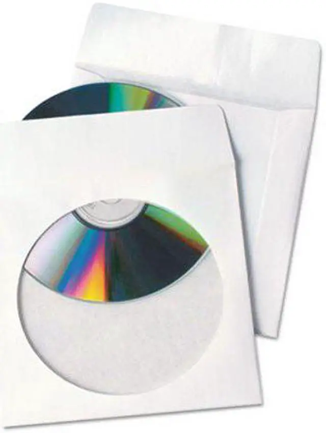 Alt view image 2 of 13 - Quality Park Tech-No-Tear Poly/Paper Cd/Dvd Sleeves, 100/Box 77203