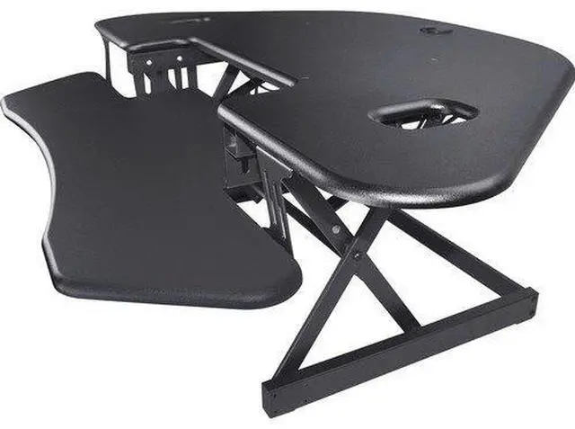 Alt view image 3 of 10 - Lorell Corner Desk Riser Adjustable 45-3/5"Wx31"Lx18-1/10"H BK 82014