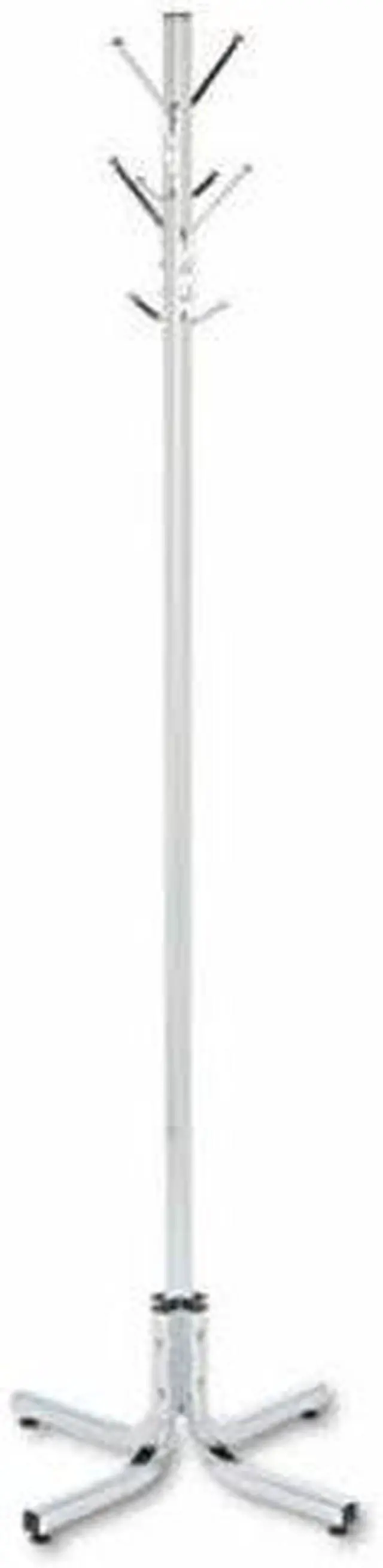 Alt view image 3 of 5 - Metal Costumer, Four Ball-Tipped Double-Hooks, 21W X 21D X 70H, Chrome