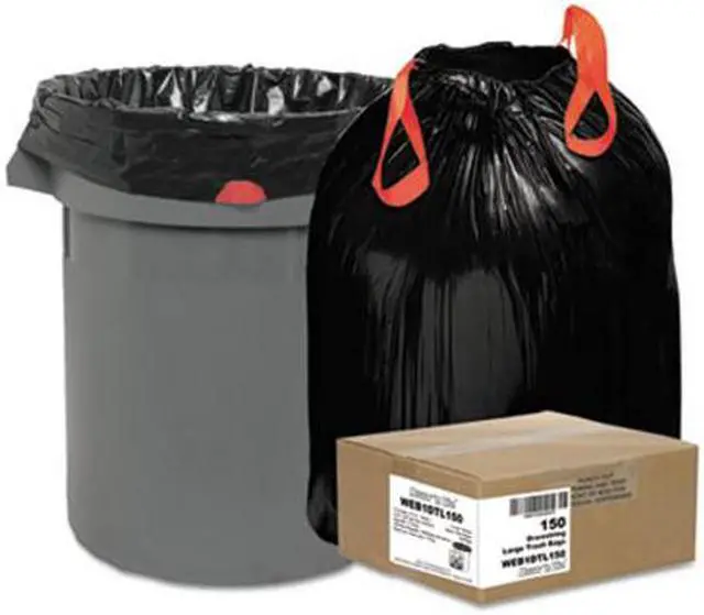 Alt view image 5 of 7 - Webster - WEB1DTL150 - Bag Can Liner Drawstring 1.2 Mils 33 Gal Black Recycled Plastic Webster, CS