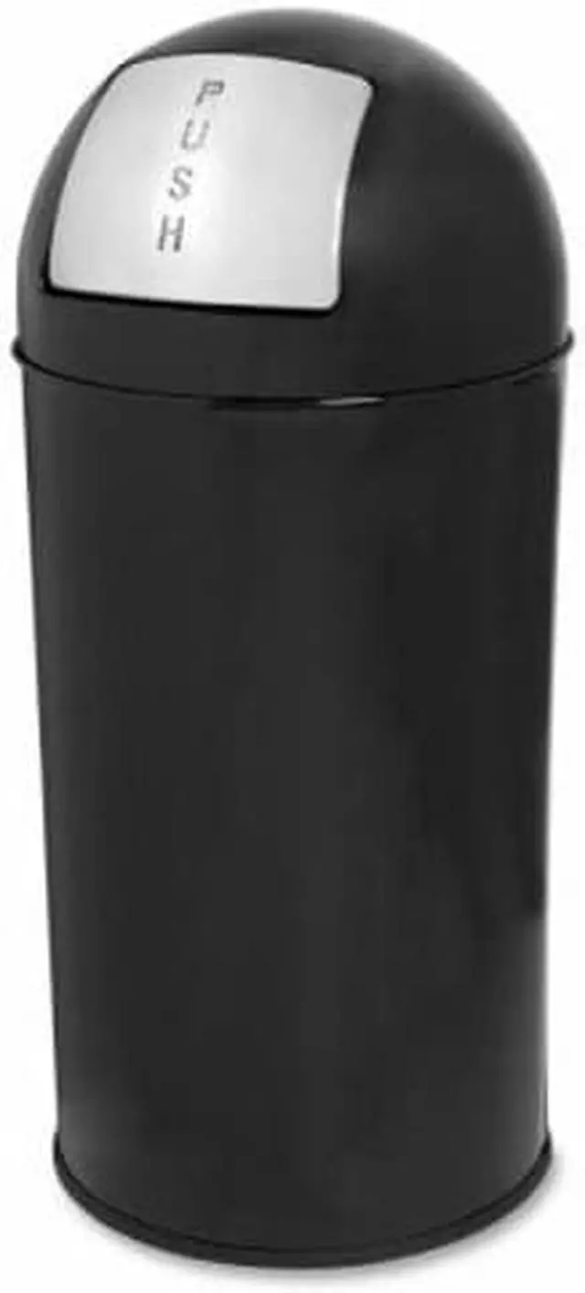 Alt view image 12 of 12 - Genuine Joe Classic Round Top Receptacle Black
