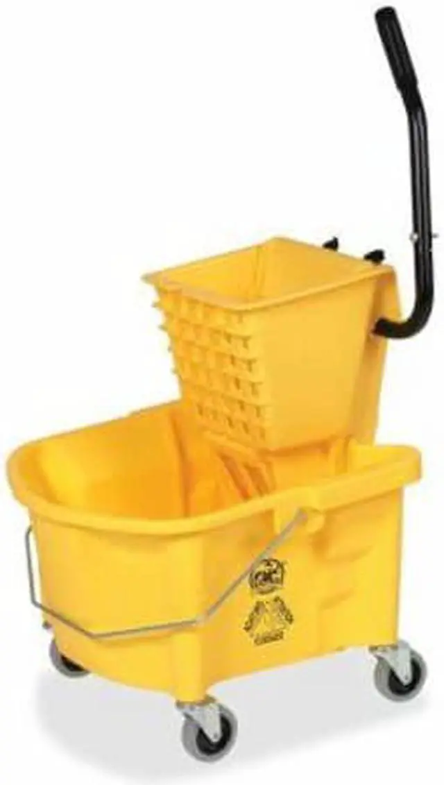 Alt view image 11 of 11 - Genuine Joe Mop Bucket Wringer Combo 3" Casters 26 qt. Yellow 60466