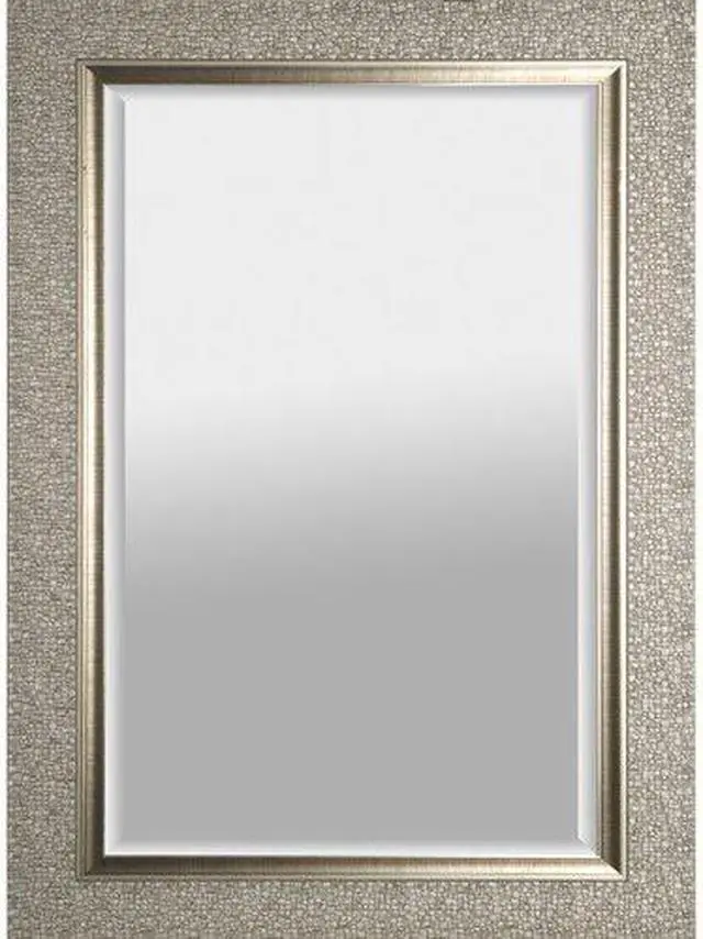 Alt view image 2 of 2 - Lorell Mosaic Border Hanging Mirror - 2" Length - Silver Gray