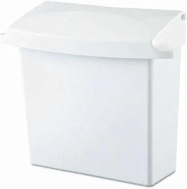 Alt view image 10 of 20 - Sanitary Napkin Receptacle with Rigid Liner Rectangular Plastic White