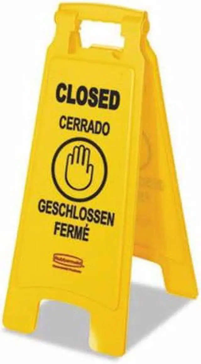 Alt view image 10 of 12 - C-Floor Sign "Closed" - Yellow