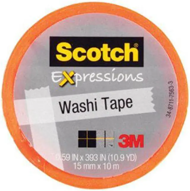 Alt view image 8 of 17 - 3M C314-ORG Washi Tape .59 in. x 393 in. - 15mmx10m -Orange