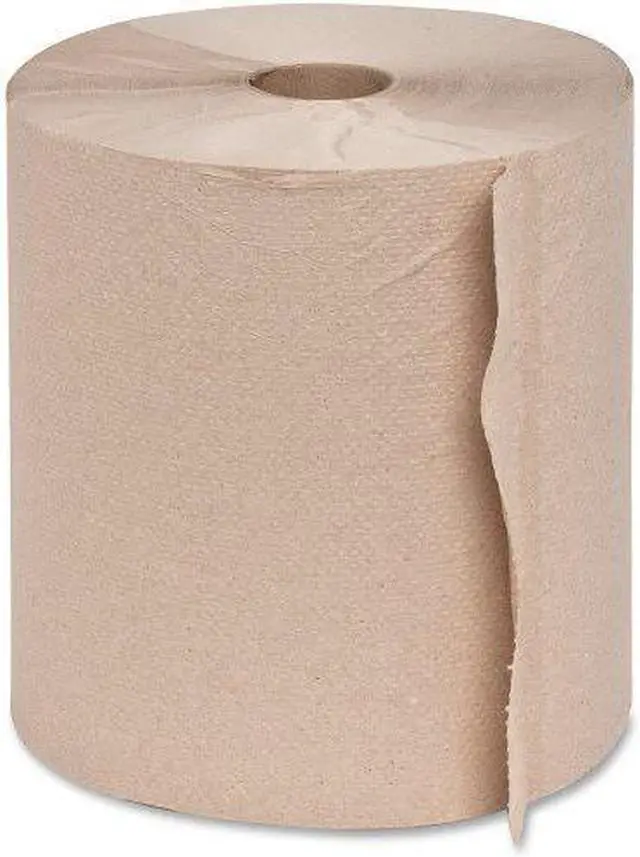Alt view image 3 of 5 - Genuine Joe Hardwound Roll Towels 2"Core 7/7/8"x1000' 6RL/CT KRAFT 22800