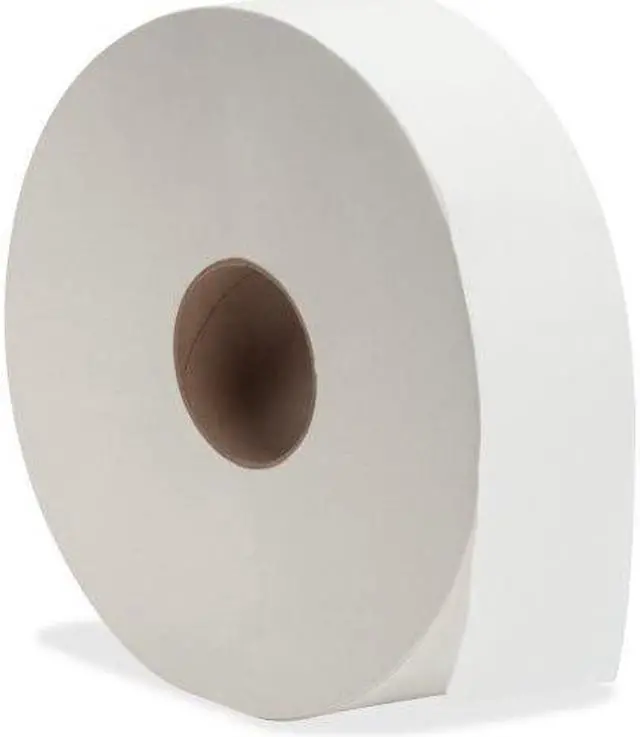 Alt view image 5 of 5 - Genuine Joe Jumbo Jr Dispenser Bath Tissue Roll - 2 Ply - 3.50" x 2000 ft - White - Fiber - For Bathroom - 6 / Carton G
