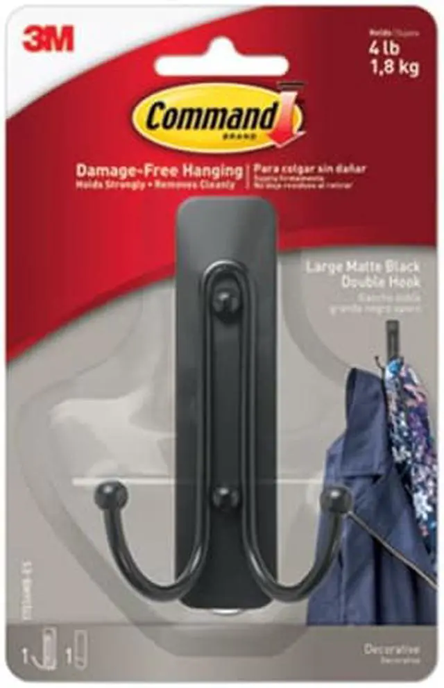 Alt view image 7 of 18 - 3M COMPANY 4LB BLK Decor DBL Hook 17036MB-ES