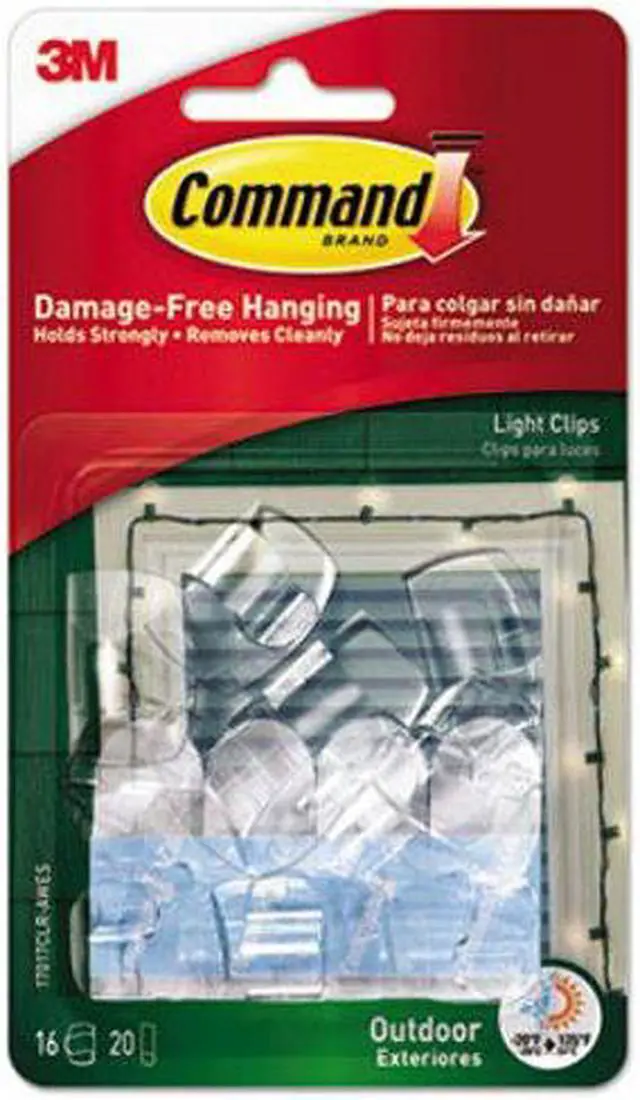 Alt view image 15 of 20 - Command Clear Outdoor Light Clips with Foam Strips (16-Pack) 17017CLR-AWES