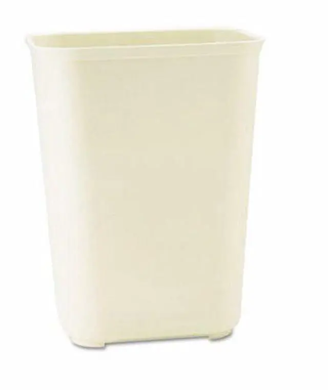 Alt view image 3 of 9 - Rubbermaid Commercial 254400BG Fire-Resistant Wastebasket, Rectangular, Fiberglass 10 gal, Beige