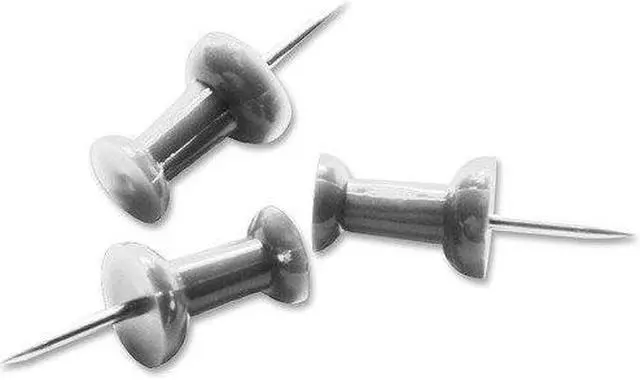 Alt view image 5 of 6 - Business Source Pushpins 3/8" Point 1/2"x1/4" Head 100/BX Aluminum 81008