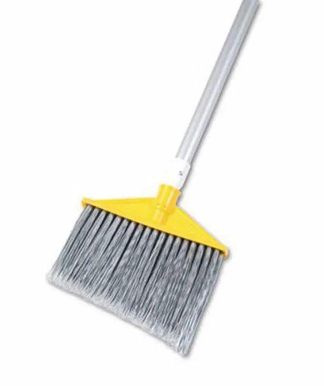 Alt view image 2 of 15 - Rubbermaid Commercial 6385-GRA Brute Angled Large Brooms, Poly Bristles, 48-7/8" Aluminum Handle, Silver/Gray