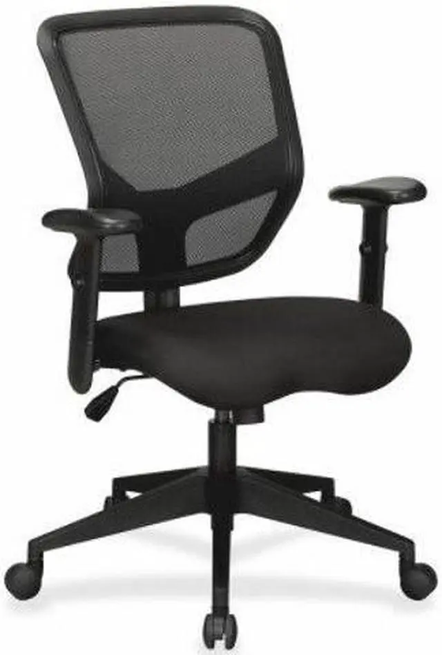 Alt view image 3 of 8 - Lorell Exec Mid-Back Chair 26-1/2"x28"x25-3/4" BK 84565
