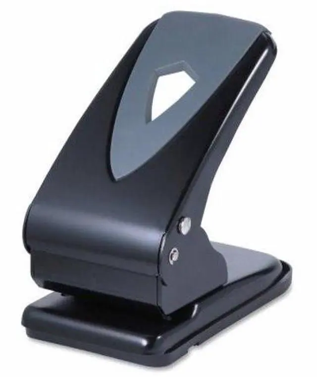 Alt view image 4 of 7 - Business Source 2-Hole Punch Metal Drill 1/4" 60 Sht Cap Silver/Gray 62896