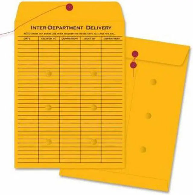 Alt view image 4 of 6 - Business Source Inter-Dept Envelopes Str/Button 32lb 10"x15" 100/BX BKFT 04546