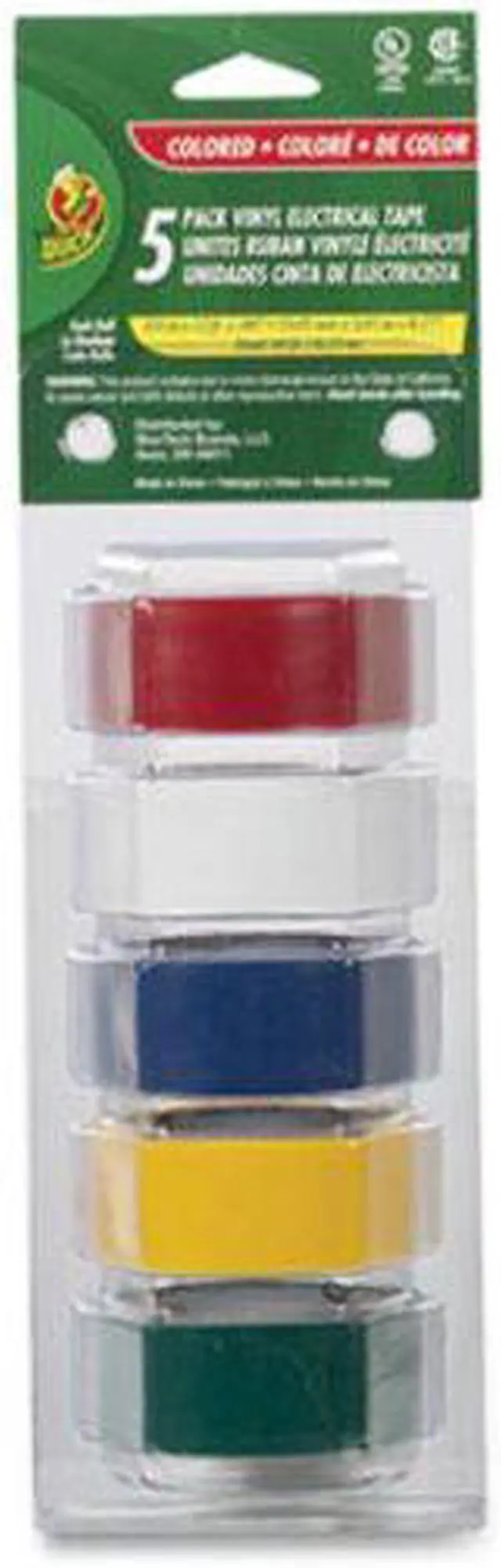 Alt view image 3 of 7 - Electrical Tape, 3/4" x 12 ft, 1" Core, Assorted, 5/Pack DUC280303