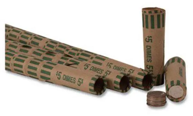 Alt view image 5 of 7 - Coin-Tainer Preformed Tubular Coin Wrappers Dimes $5 1000 Wrappers/Box 20010