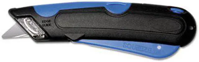 Alt view image 4 of 7 - COSCO 091508 Easycut Cutter Knife w/Self-Retracting Safety-Tipped Blade- Black/Blue