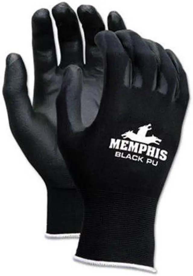 Alt view image 3 of 4 - Economy PU Coated Work Gloves, Black, Small, 1 Dozen 9669S