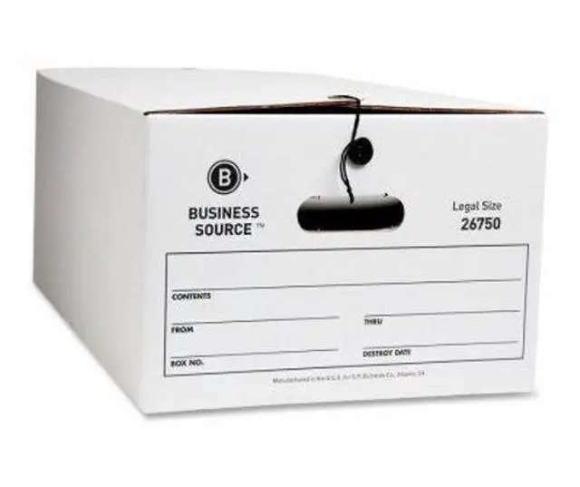 Alt view image 6 of 7 - Business Source Storage Boxes Legal 350 lbs. 15"x24"x10" 12/CT White 26750