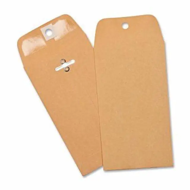 Alt view image 4 of 7 - Business Source Hvy-duty Clasp Envelopes 3-3/8"x6" 100/BX Brown Kraft 36669