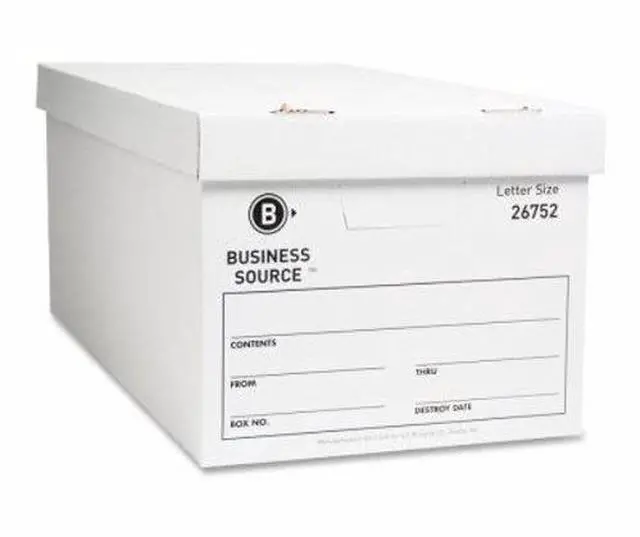 Alt view image 5 of 8 - Business Source Storage Boxes Ltr 500 lb 12"x24"x10" 12/CT White 26752