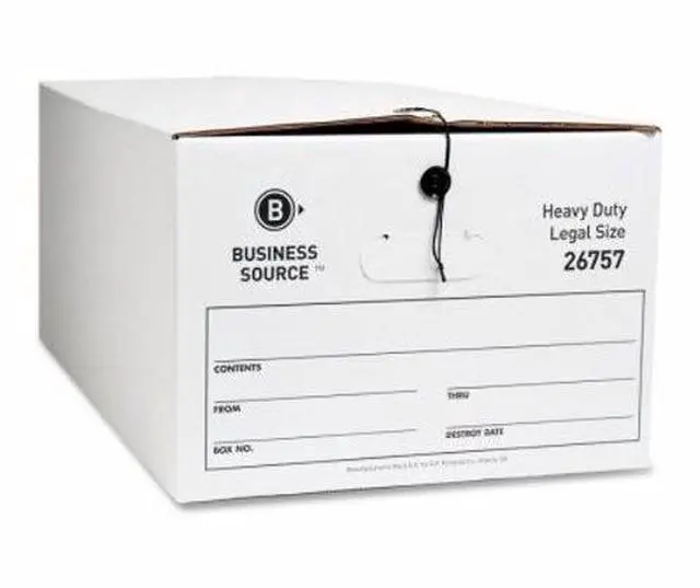 Alt view image 5 of 6 - Business Source Storage Box Legal 700 lbs 15"x24"x10" 12/CT White 26757