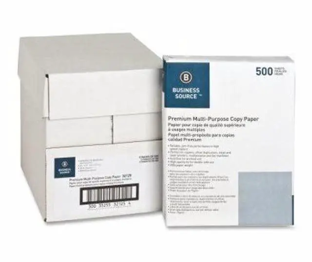 Alt view image 4 of 5 - Business Source Multipurpose Paper 20lb. 92 Bright 8-1/2"x11" 5RM/CT White 32125