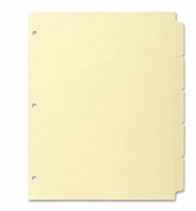 Alt view image 4 of 7 - Business Source Plain Tab Indexes 3HP 5-Tab 11"x8-1/2" 36 Sets/BX Canary 16480