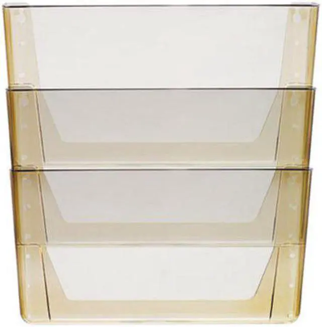 Alt view image 9 of 20 - Storex Wall File, Letter, 13 X 14, Three Pocket, Smoke 70246U06C