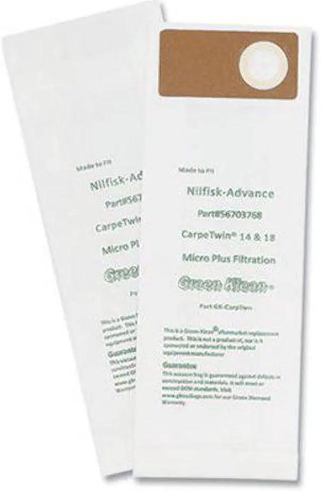 Alt view image 2 of 2 - Replacement Vacuum Bags Fits Advac/Lindhaus/Minuteman Phenom/Nilfisk Carpetwin 10/Pack GKCARPTWNP