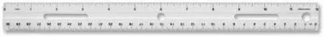 Alt view image 4 of 4 - Business Source Plastic Ruler Beveled Edges 12"L White 32365