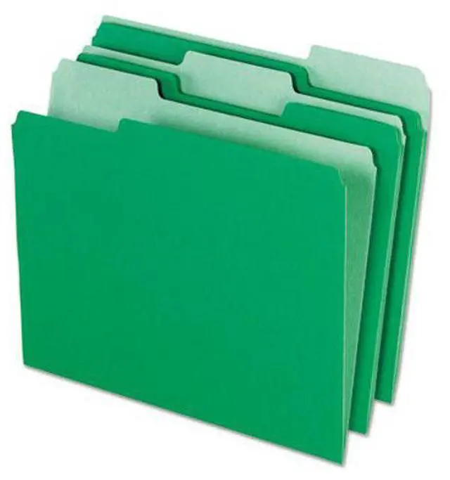 Alt view image 3 of 8 - Pendaflex Interior File Folders 1/3 Cut Top Tab Letter Bright Green 100/Box 421013BGR